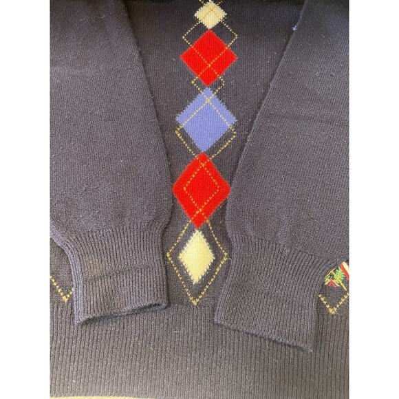 Pringle Of Scotland Men’s Size XL Blue Pullover Lamb’s Wool Sweater -TURNBERRY - Picture 6 of 13